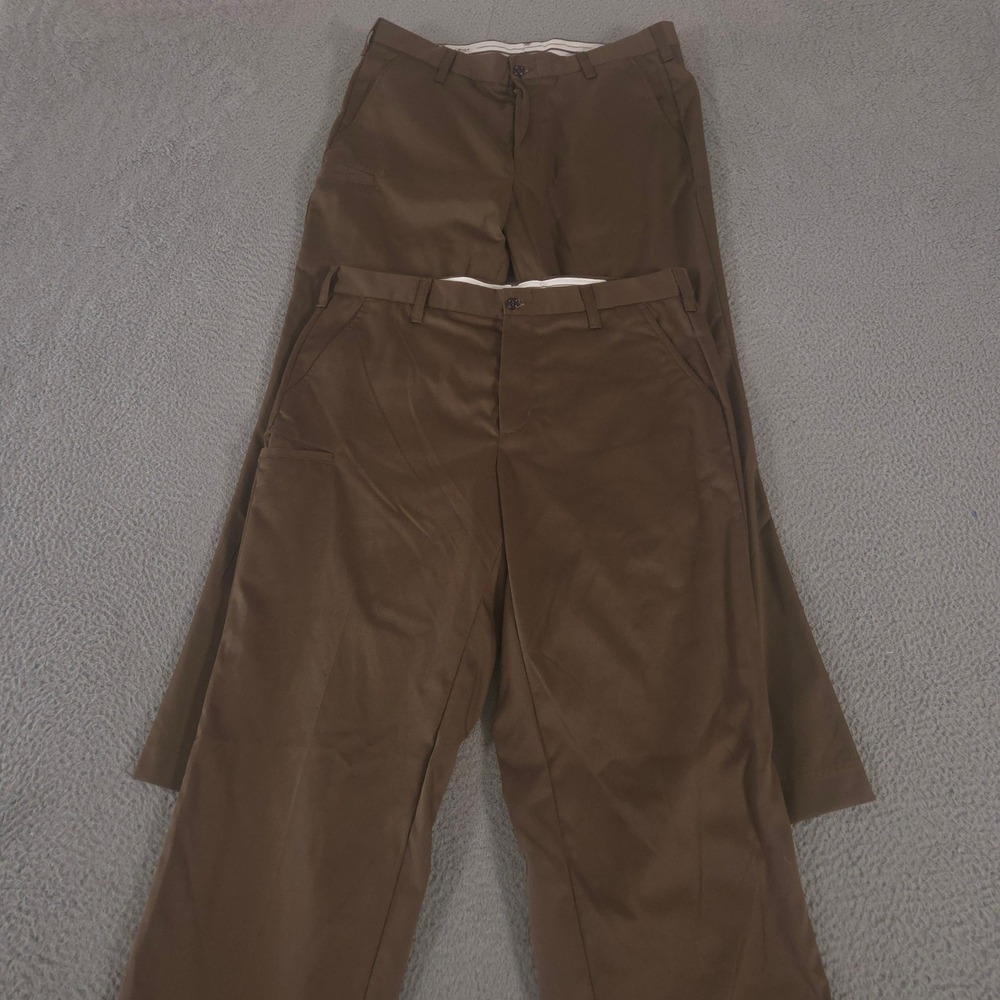 LOT OF 2 WearGuard UPS Pants Men 36x32 Pleated Poly Cotton Straight Leg Trousers